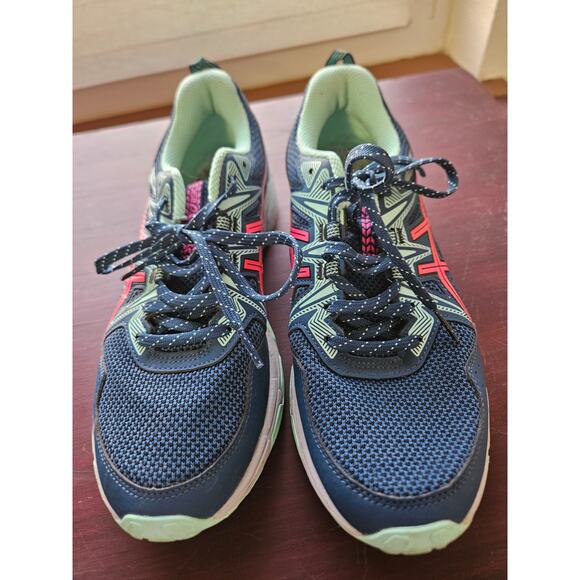 Asics Gel-Venture Women's Running Shoes Navy Coral Mint Size 7 Sneakers - Picture 5 of 10